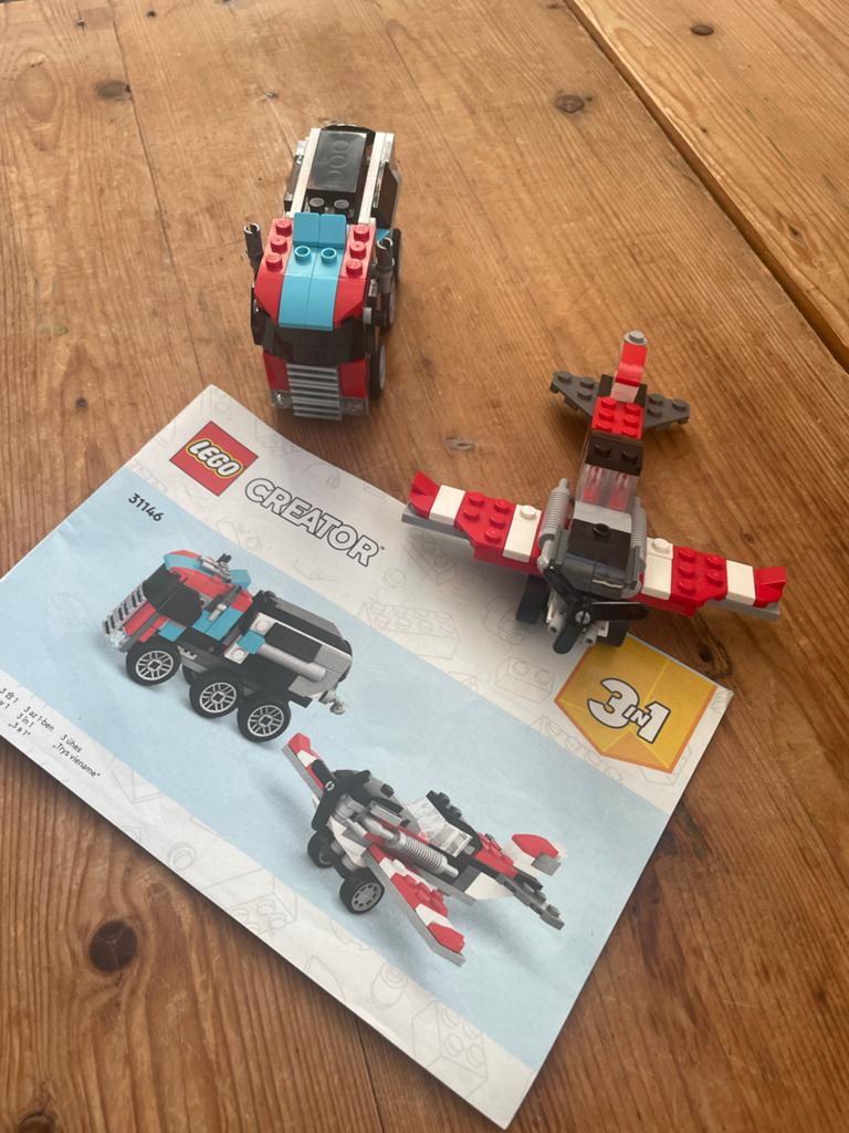 LEGO Creator 31146 Vliegtuig en Truck met gratis verzending, Ophalen of Verzenden, Gebruikt