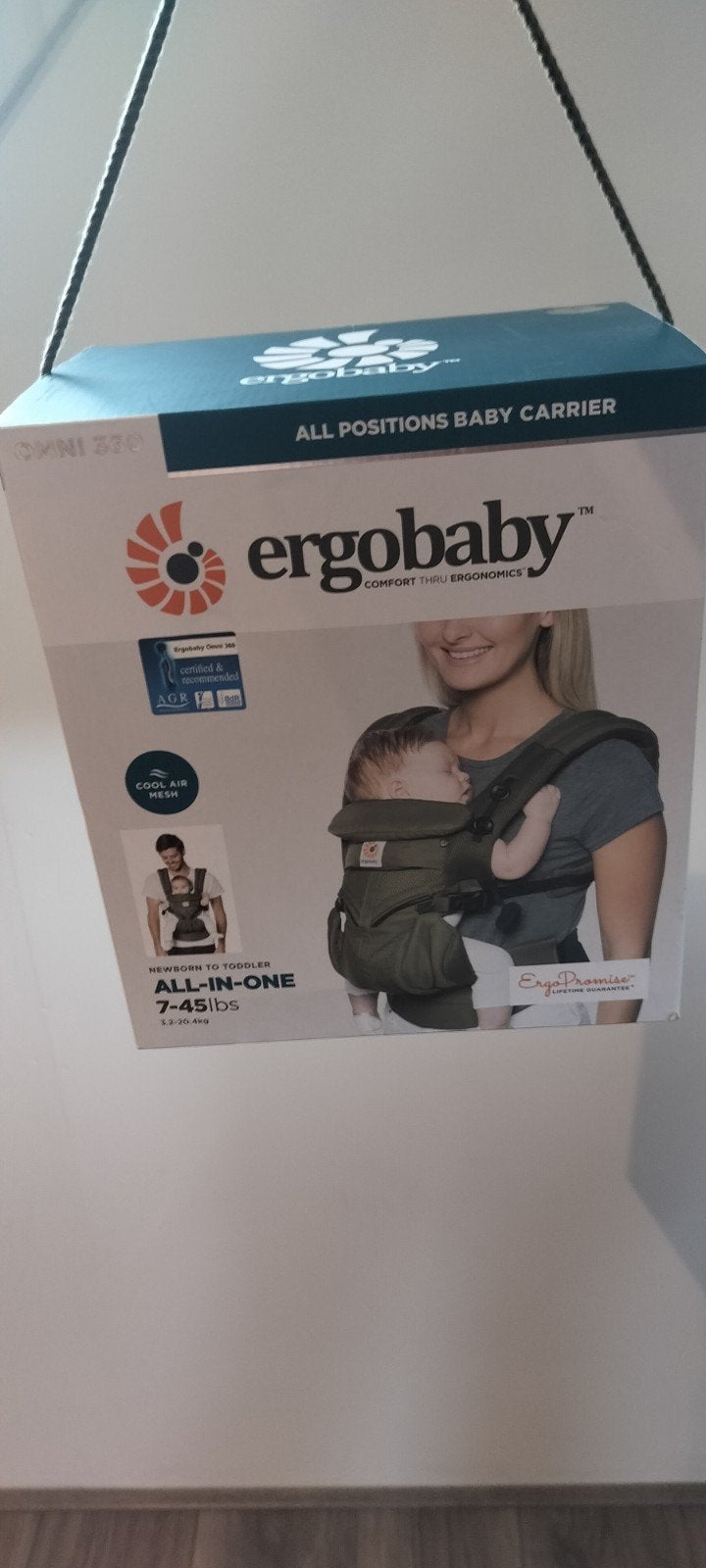 Ergobaby Draagzak Khaki Green Cool Air Mesh, Ophalen of Verzenden, Zo goed als nieuw, Draagzak, Overige merken