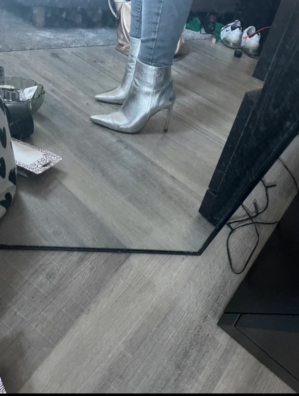 Zilveren laarsjes Zara, Overige kleuren, Lage of Enkellaarzen, Ophalen of Verzenden, Zo goed als nieuw