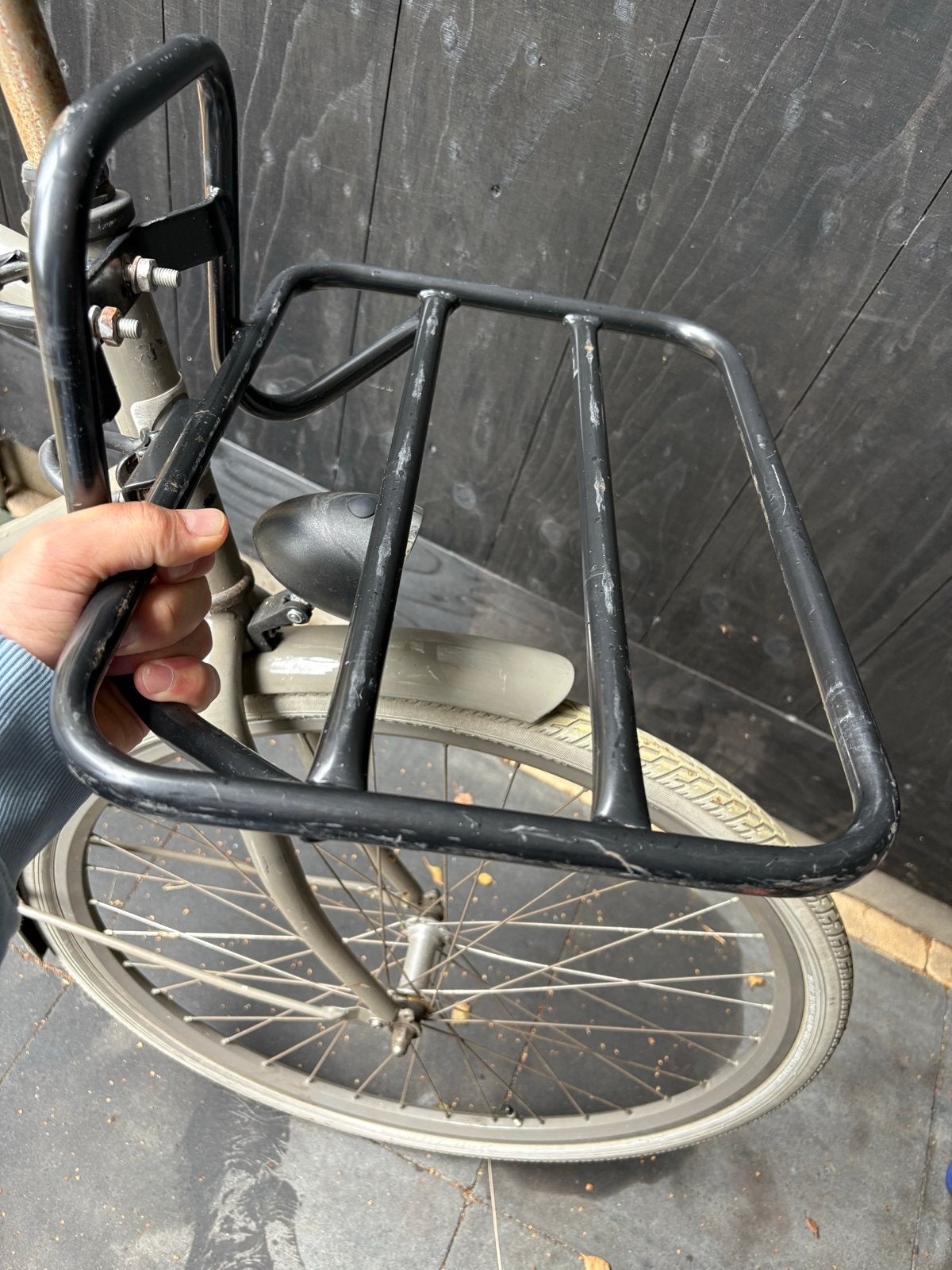 Fietsvoordrager - bagagerek voor fiets - bagage voordrager, Ophalen, Gebruikt, Overige maten, Heer of Dame