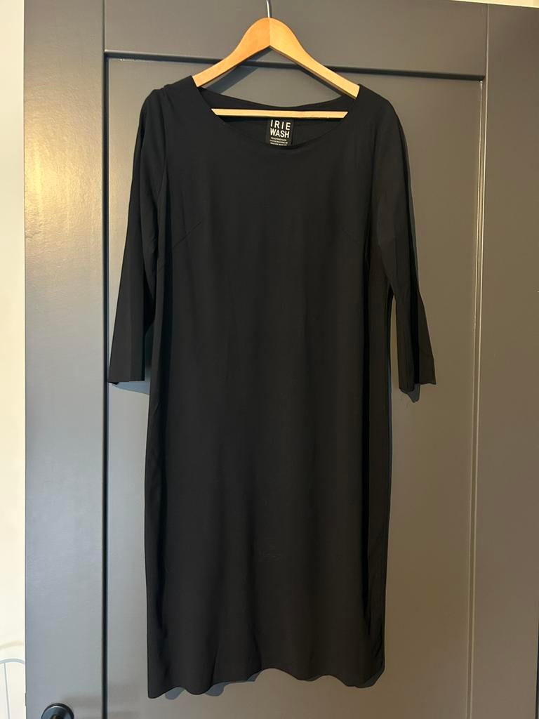 Prachtige travelstof jurk van Irie Wash (Pauw) maat XL, Verzenden, Zwart, Maat 46/48 (XL) of groter, Zo goed als nieuw