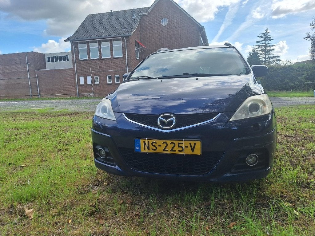 Mazda 5 2.0 2009 Blauw 7 Zitter Lange APK, 145 pk, Zwart, 4 cilinders, Parkeerassistent