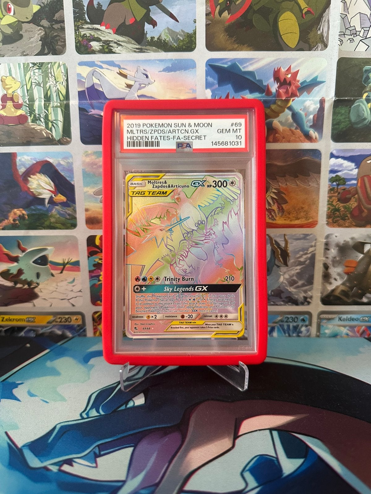 PSA 10 - Zapdos & Moltres & Articuno GX #69/58, Ophalen of Verzenden, Zo goed als nieuw, Losse kaart, Foil
