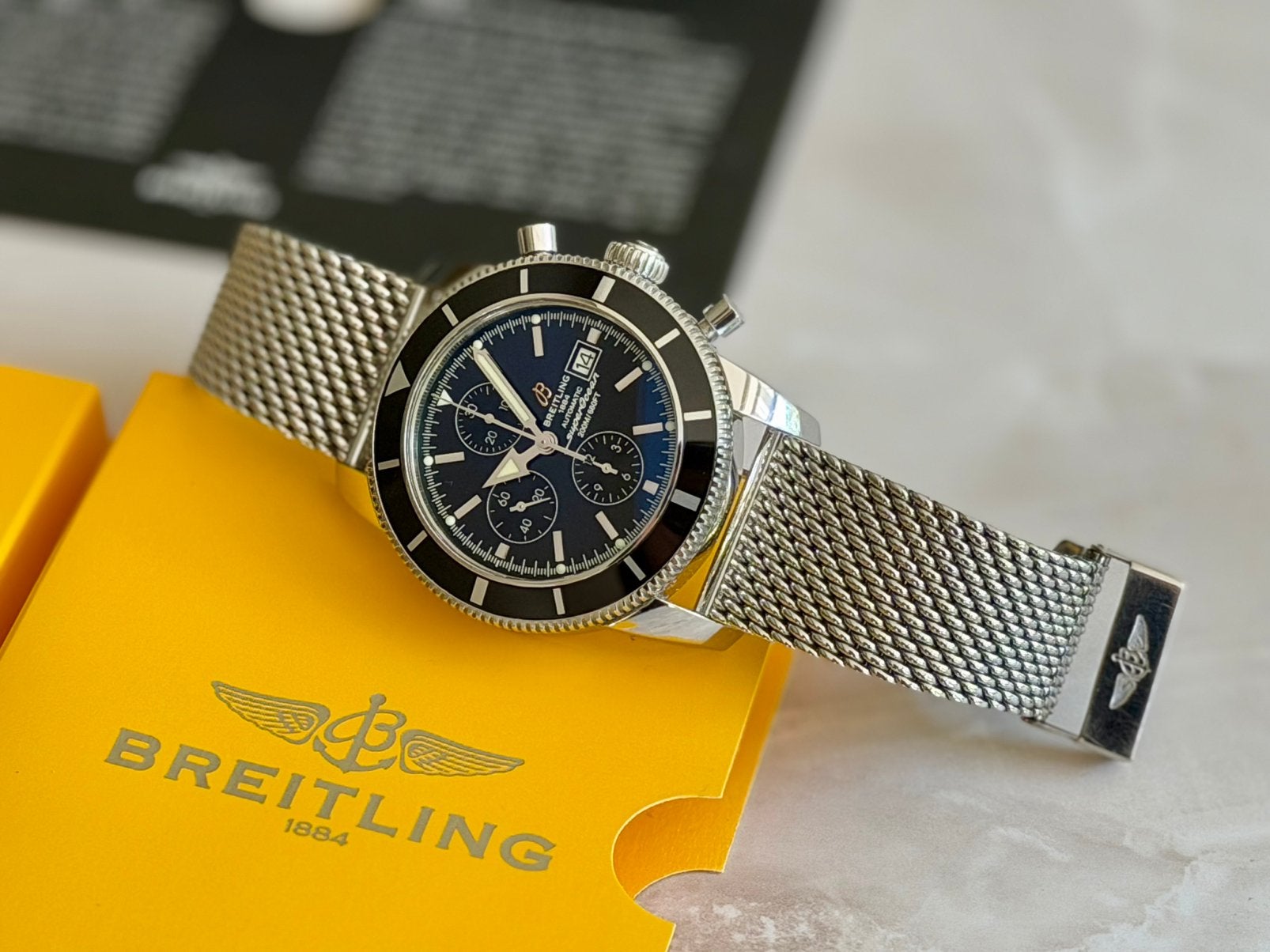 Breitling Superocean Heritage Chronograph 46 GARANTIE 9-2028, Staal, Staal, Breitling, Polshorloge
