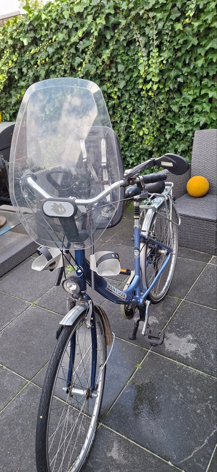 Fiets met kinderzitje voor., Ophalen, 1 zitje, Gebruikt, Overige merken