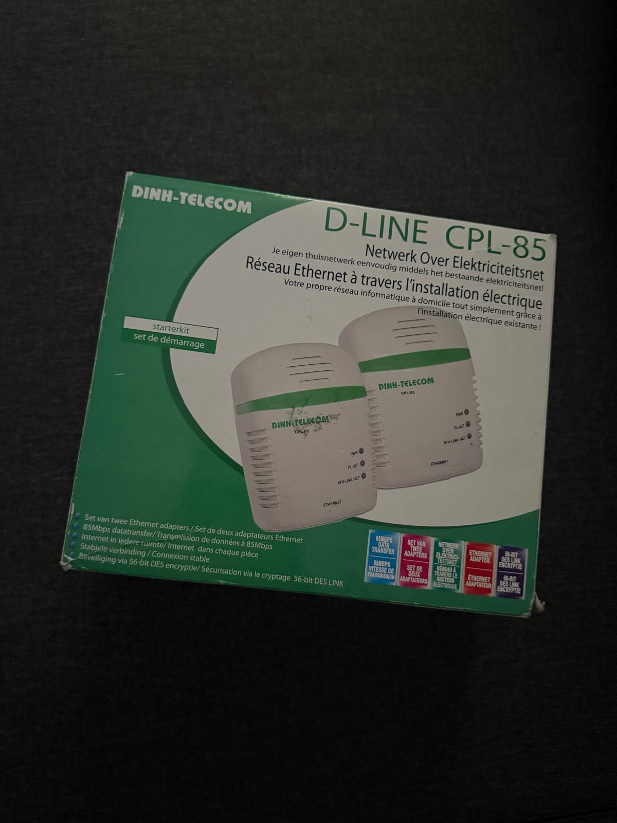 Dinh Telecom D-Line CPL-85 Powerline Adapter Starterkit, Ophalen of Verzenden, Zo goed als nieuw, Router