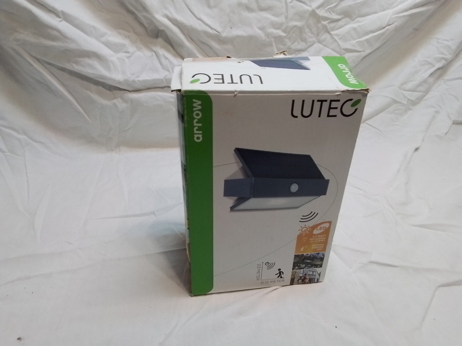 Lutec Arrow LED Solar Wandlamp met Bewegingssensor, Zonne-energie, Kunststof, Minder dan 50 watt, Wandlamp