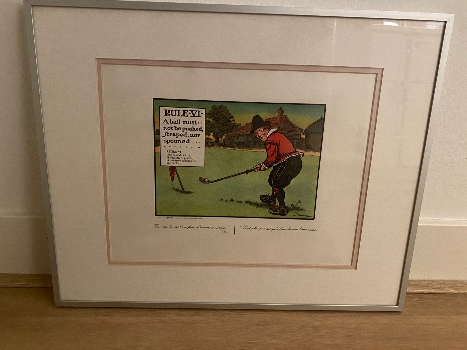 Golf Rule VI prent in fraaie lijst, Antiek en Kunst, Ophalen of Verzenden