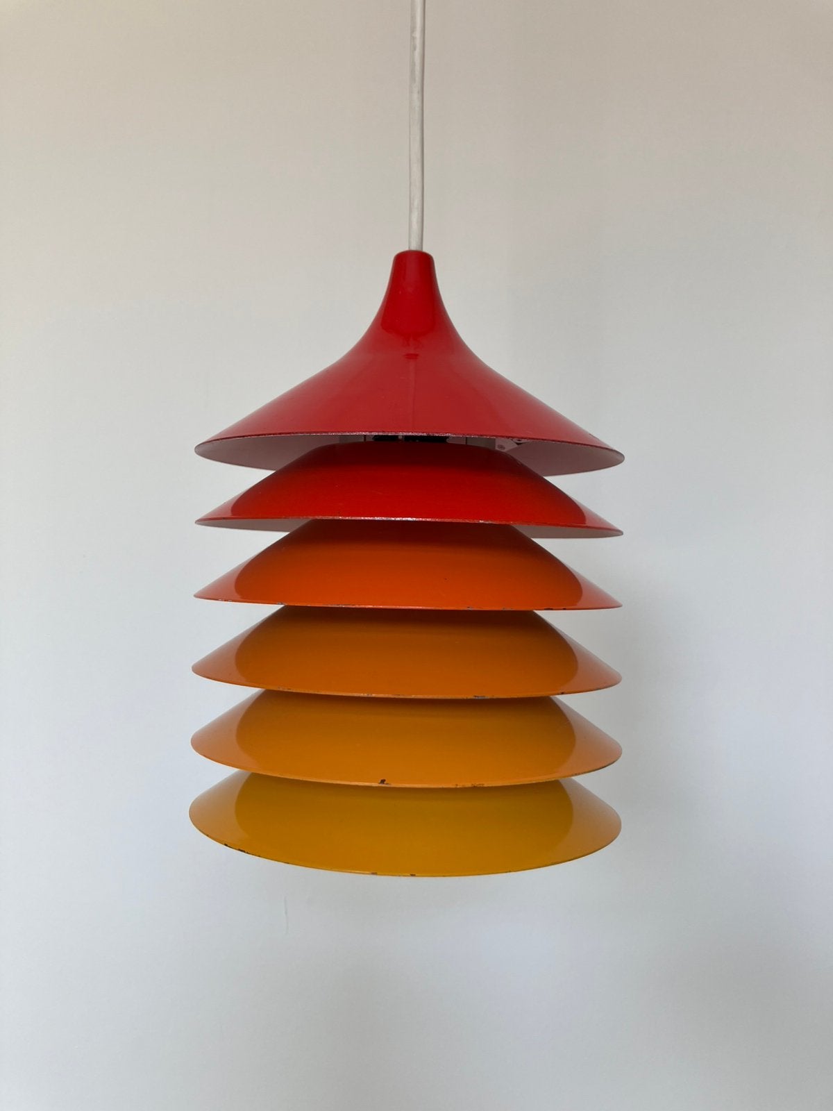 Vintag IKEA ‘Duett’ schoteltjes lamp, Gebruikt, Mid century modern Scandinavisch, Ophalen of Verzenden, Metaal