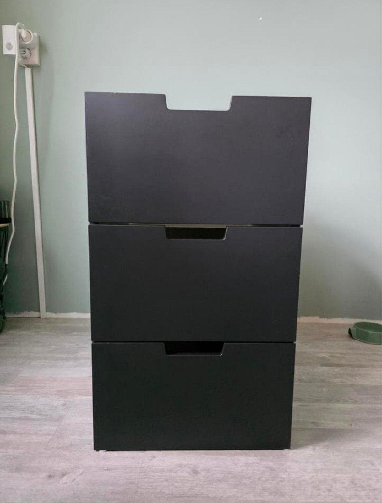 Zwarte ladekast met 3 laden, Ophalen, Minder dan 50 cm, Gebruikt, 3 of 4 laden