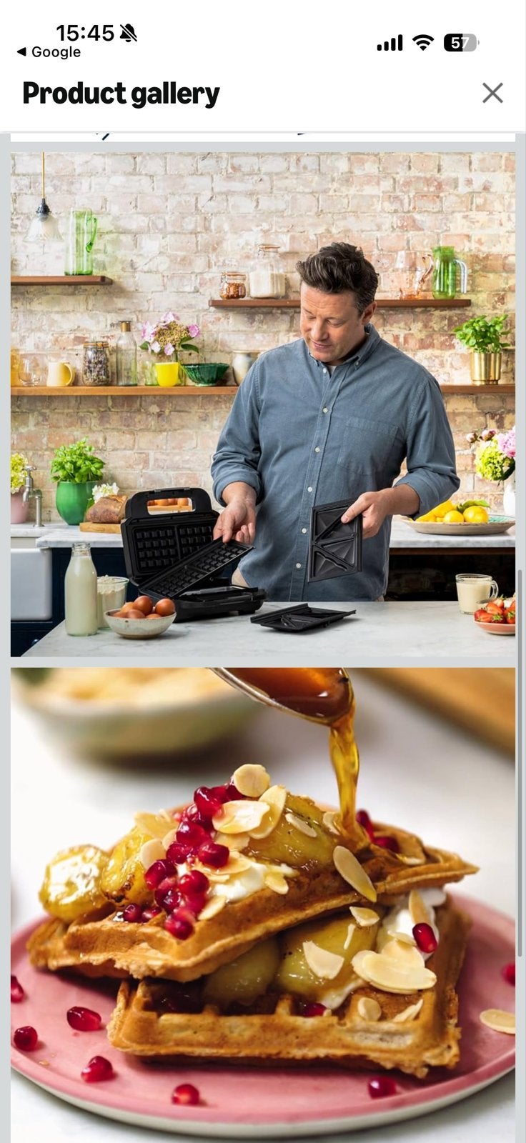 Tefal Jamie Oliver 2-in-1 Sandwich Wafelijzer SW70J810, Ophalen, Uitneembare platen, Nieuw