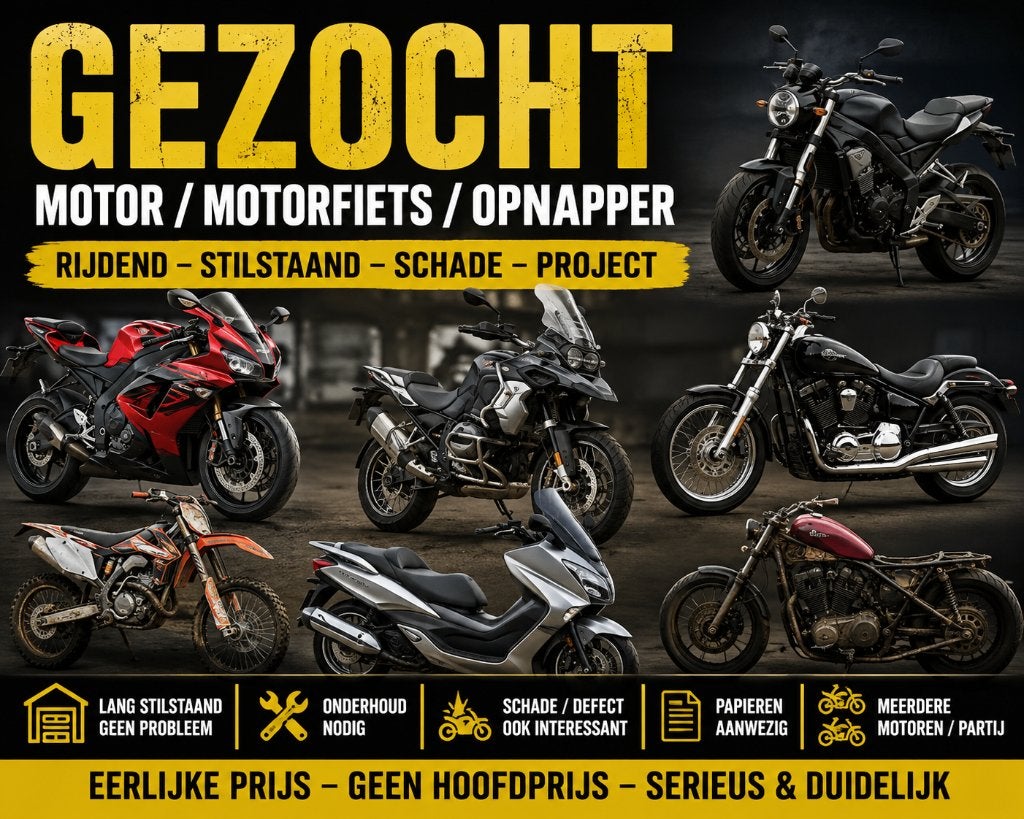 GEZOCHT – Motor motorfiets opknapper schade stilstaand, Motoren, Ophalen of Verzenden