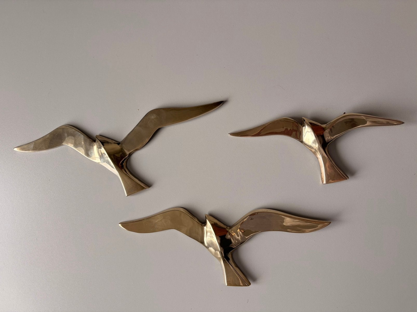 Vintage gouden messing wandvogels, Huis en Inrichting, Woonaccessoires | Wanddecoraties, Gebruikt, Overige typen, Vintage, Goud