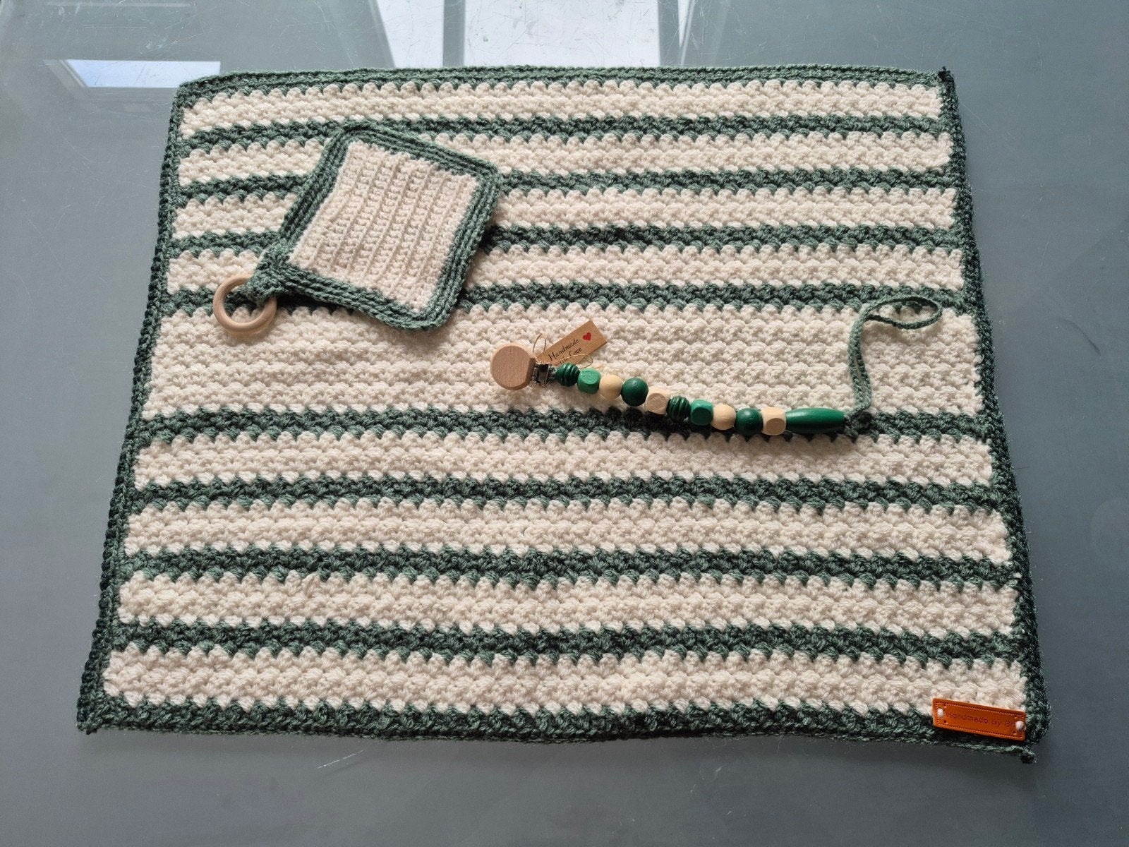 Handgehaakt babydekentje set, Nieuw, Meerkleurig, Handgemaakt, Deken