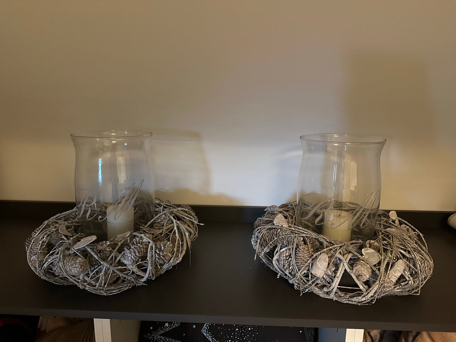 Riviera Maison Windlichten met Zilveren Krans, Huis en Inrichting, Woonaccessoires | Kandelaars en Kaarsen, Ophalen, Windlicht