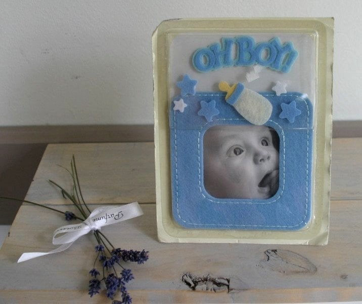 Knutselpakketje vilt: fotolijstje - baby - jongen - nieuw, Hobby en Vrije tijd, Knutselen, Nieuw, Knutselset, Blauw, Overige thema's