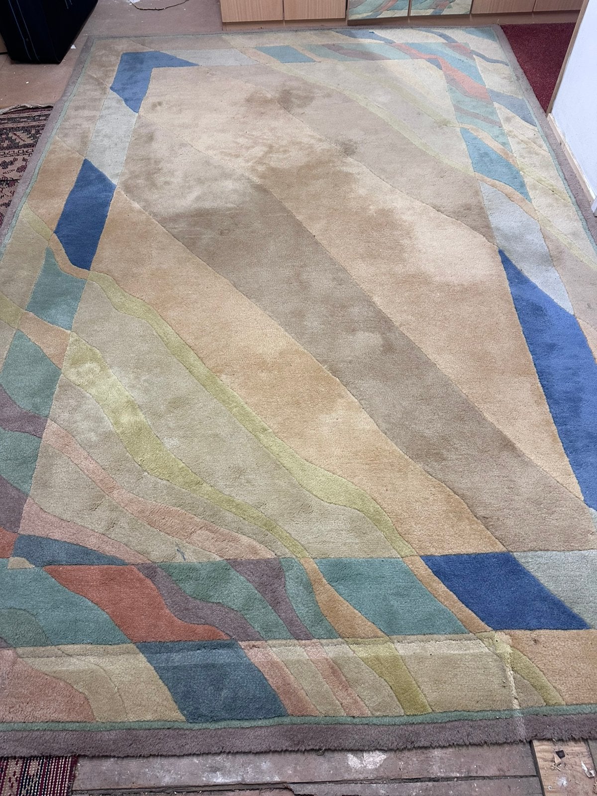 Wollen vloerkleed 200x300, Ophalen, Gebruikt, Geel, 200 cm of meer