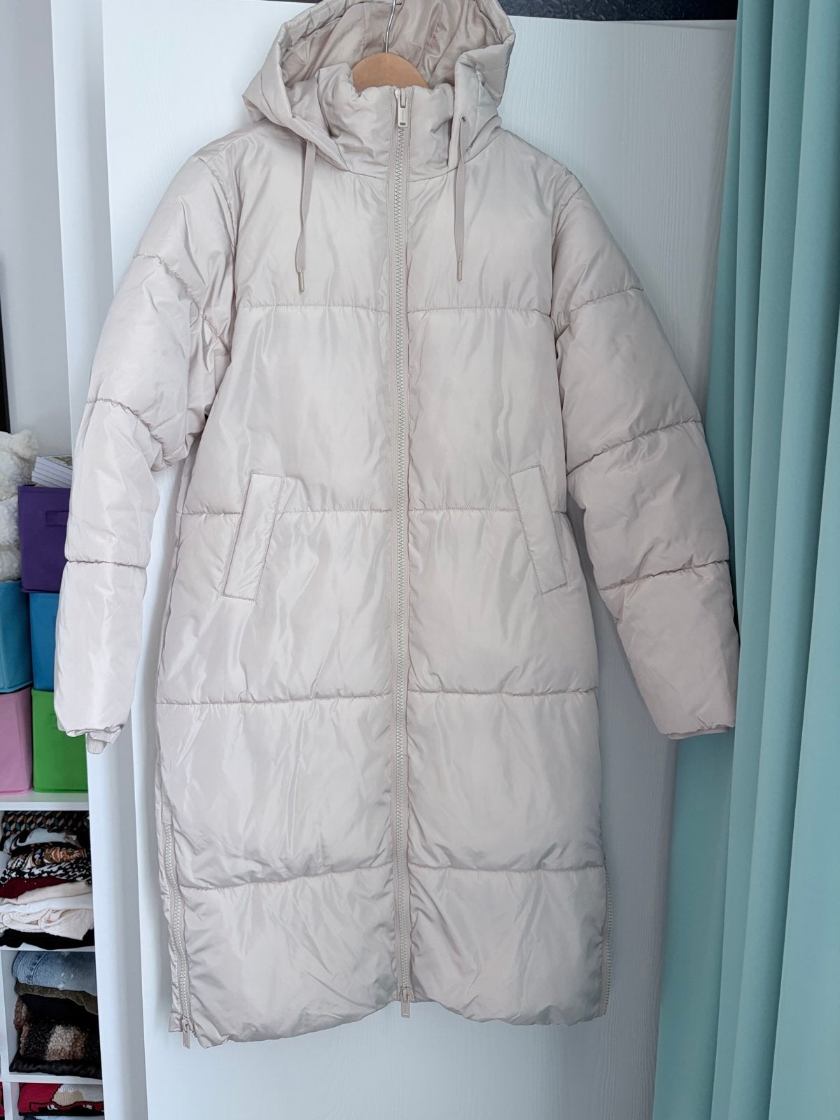 Costes lange pufferjas maat S - Zo goed als nieuw, Ophalen of Verzenden, Zo goed als nieuw, Maat 36 (S), Beige