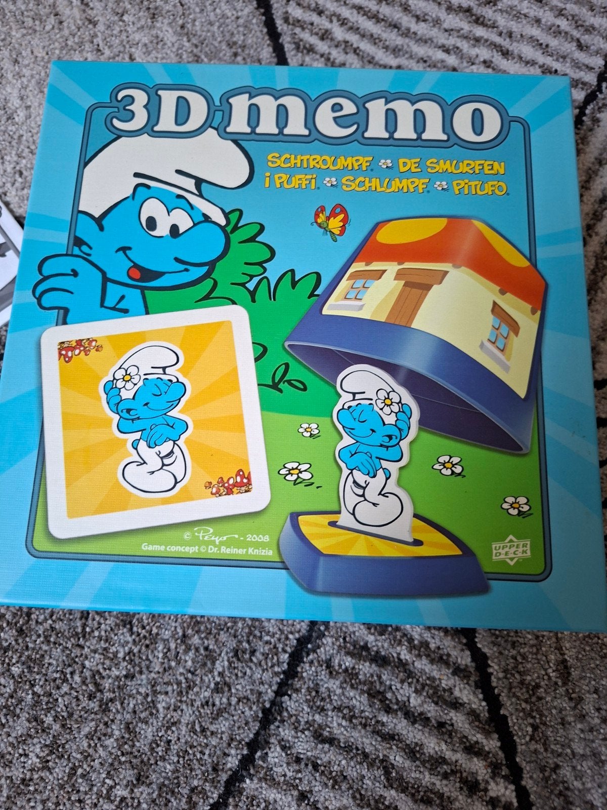 De Smurfen 3D Memo Spel - Zo goed als nieuw, Ophalen of Verzenden, Zo goed als nieuw, Upper Deck, Een of twee spelers