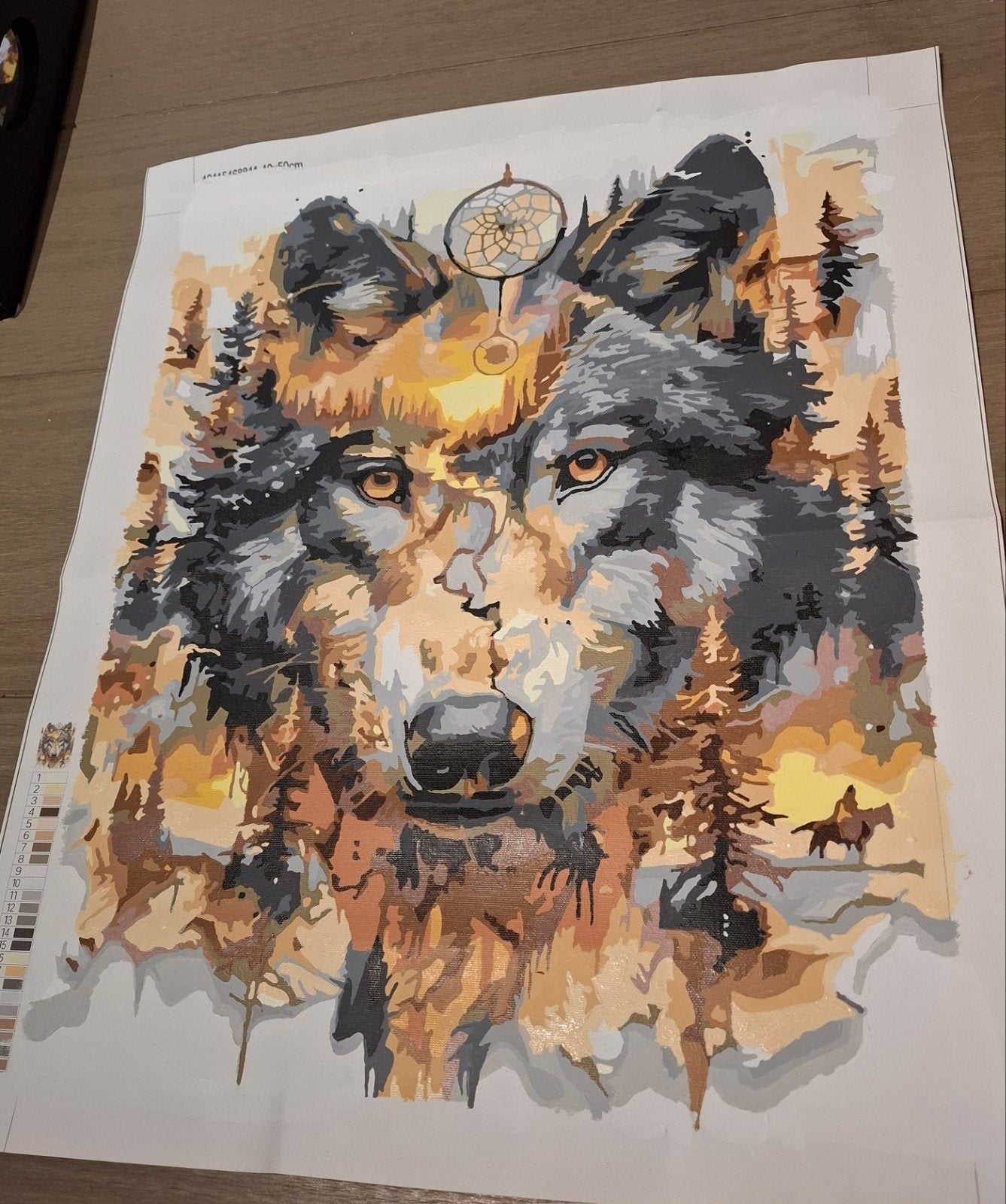 Schilderij van een wolf zonder frame, Doek, Realistisch, Dieren, Ophalen of Verzenden