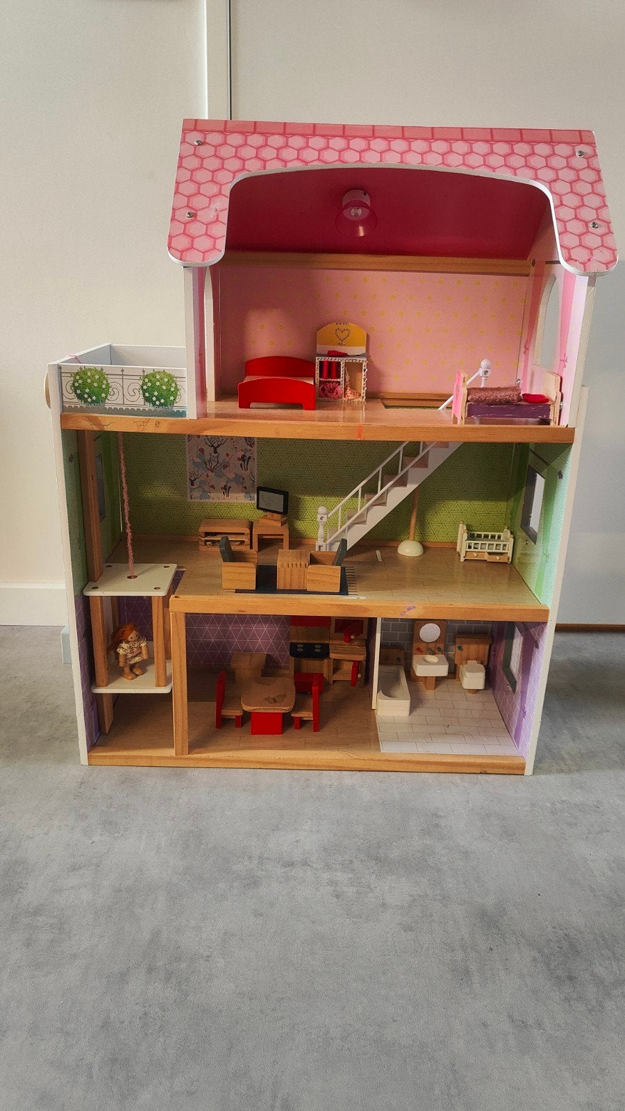 Poppenhuis compleet, Ophalen, Zo goed als nieuw, Poppenhuis