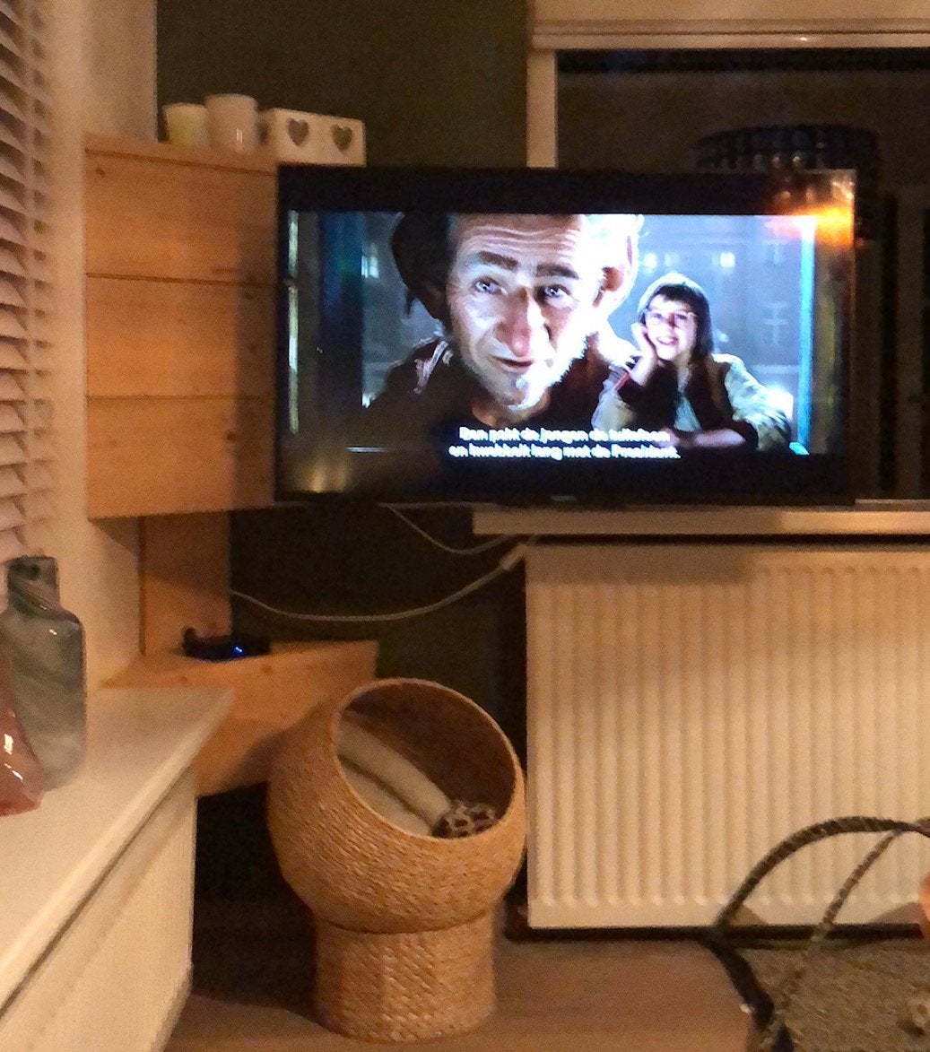Handgemaakt zwevend hoek tv-meubel steigerhout, Ophalen, Gebruikt, 50 tot 100 cm, Minder dan 100 cm
