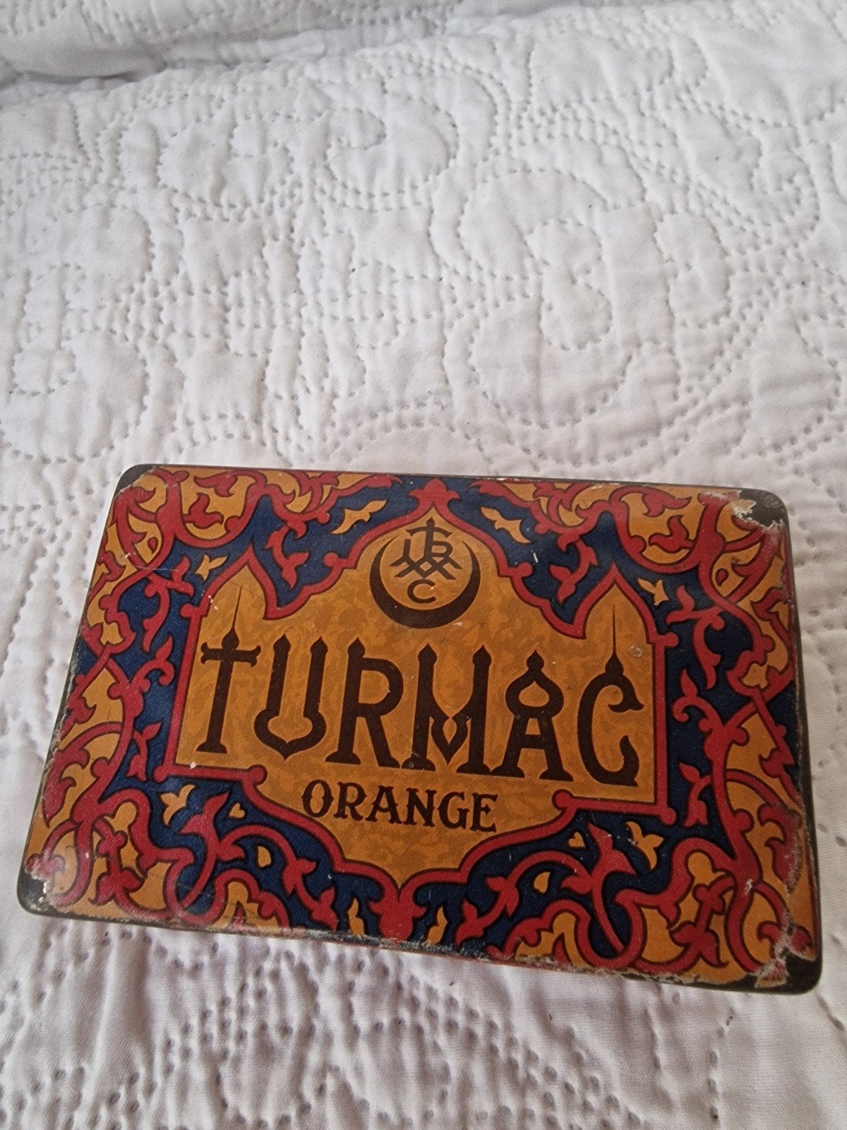 Vintage Turmac Orange blikje - Decoratief verzamelobject, Verzamelen, Blikken, Ophalen of Verzenden