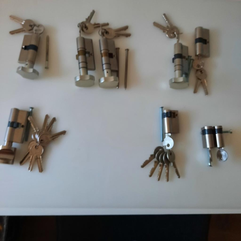 Knopcilinders, dubbele/enkele/halve cilinders gelijksluitend, Ophalen of Verzenden, Nieuw, Koper of Messing, Slot