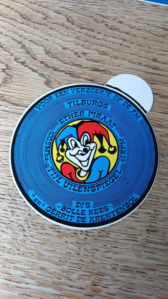 Sticker piraat zender Tijl Uilenspiegel, Kees/Gerrit,TILBURG, Ophalen of Verzenden