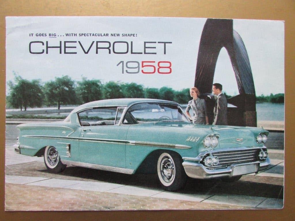 1958 Chevrolet full-size modellen folder, Engels, Boeken, Auto's | Folders en Tijdschriften, Zo goed als nieuw, Chevrolet, Ophalen of Verzenden
