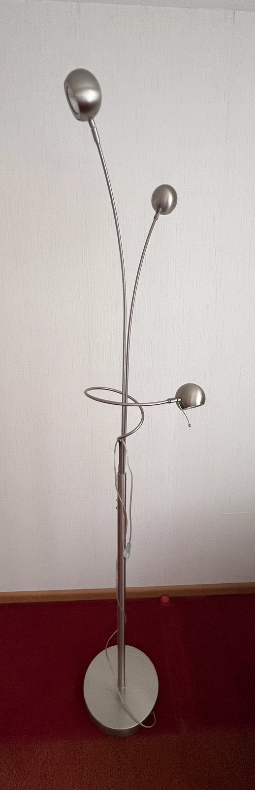 Metalen vloerlamp met drie lichtpunten, Huis en Inrichting, Ophalen, Gebruikt, 150 tot 200 cm