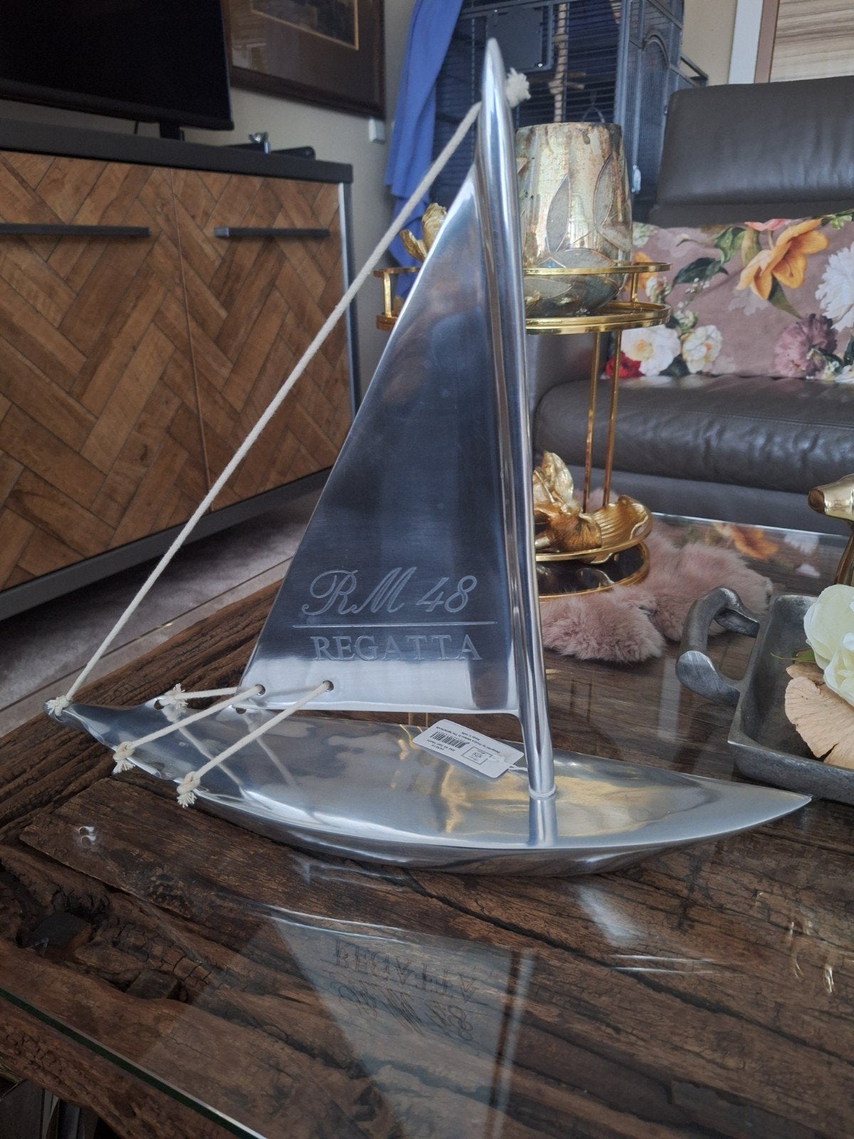 Riviera Maison RM 48 Sail Yacht - Decoratieve Zeilboot, Ophalen of Verzenden, Zo goed als nieuw, Metaal
