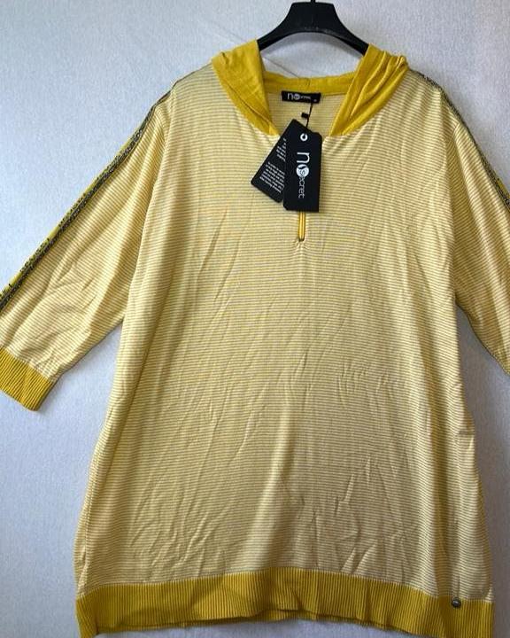 No Secret geel zomers shirt met capuchon 48, Kleding | Dames, Grote Maten, Verzenden, Nieuw, Geel, Shirt of Top
