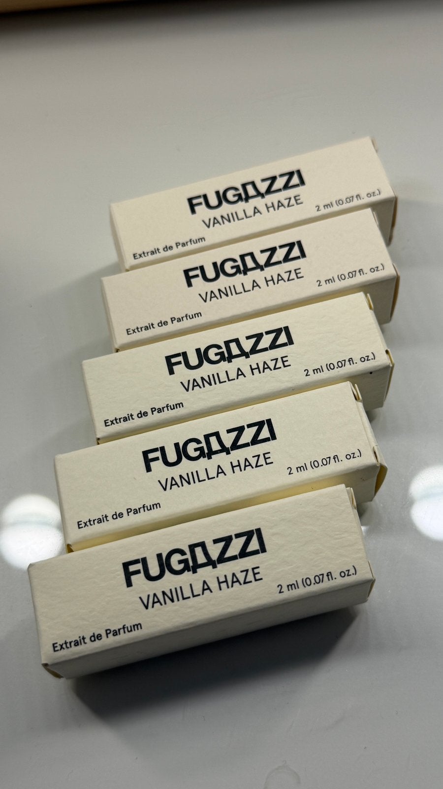 5x FUGAZZI Vanilla Haze Extrait de Parfum 2 ml samples, Ophalen of Verzenden, Zo goed als nieuw