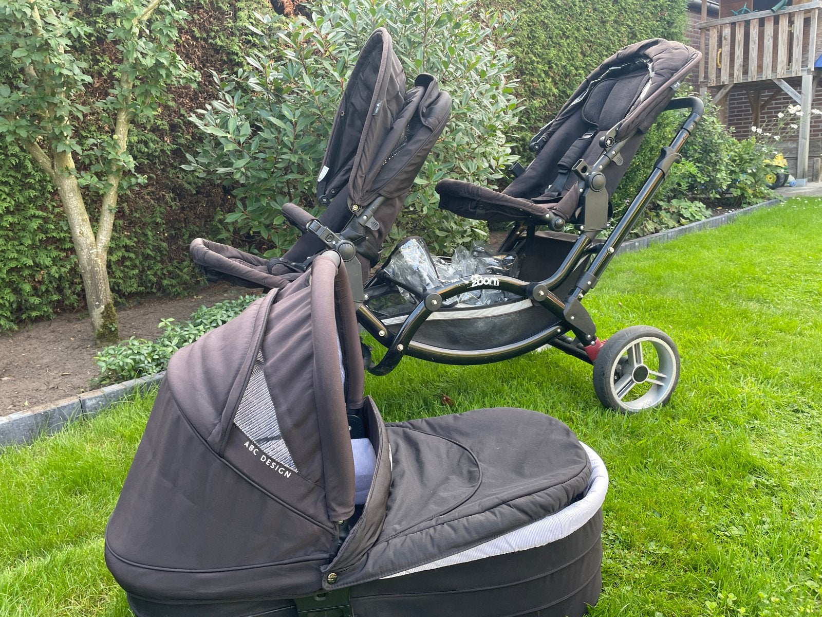 ABC Design Zoom Duowagen met 2 Zitjes en Reiswieg, Gebruikt, Duowagen, Combiwagen, Ophalen
