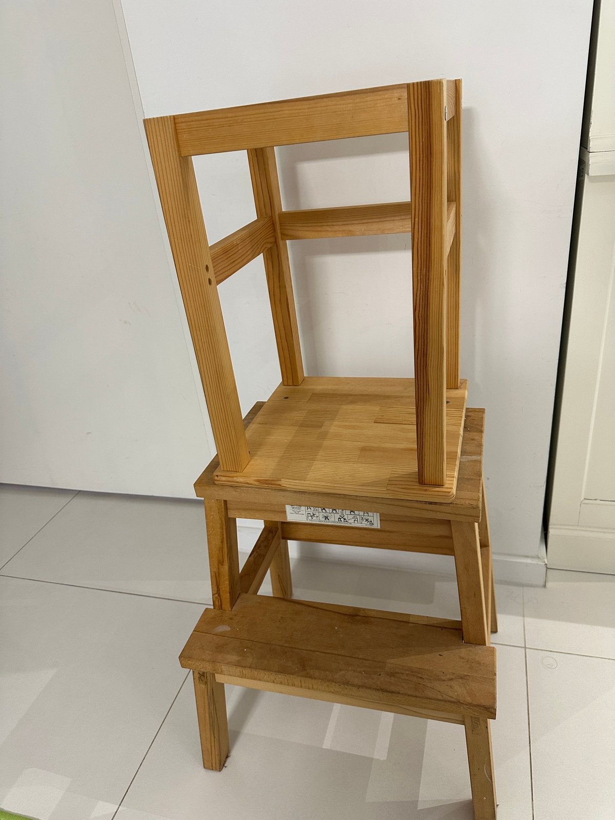 Ikea houten leerstoel / opstapje, Ophalen, Gebruikt, Overige kleuren, Eén