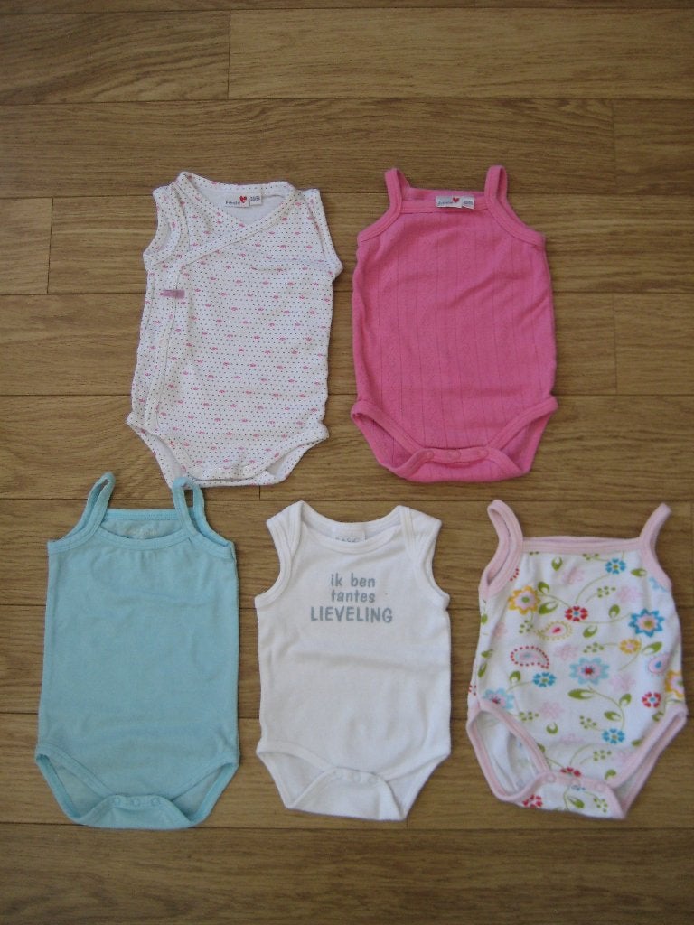 5 mouwloze rompertjes maat 50/56 Prenatal Zeeman ZGAN, Nacht- of Onderkleding, Jongetje of Meisje, Ophalen of Verzenden, Zo goed als nieuw