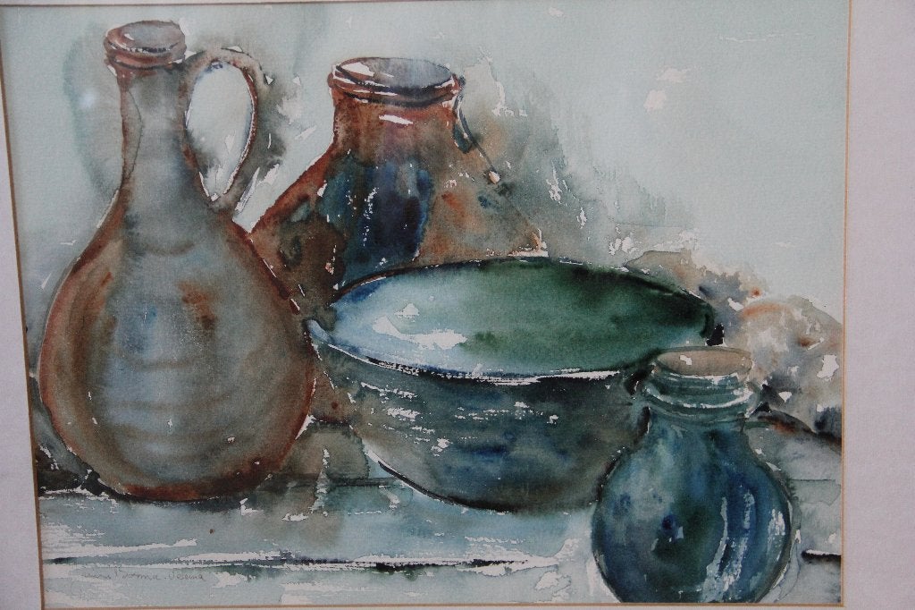 Aquarel? Oostindische inkt - schilderij van mw Bos-Velema, Ophalen of Verzenden