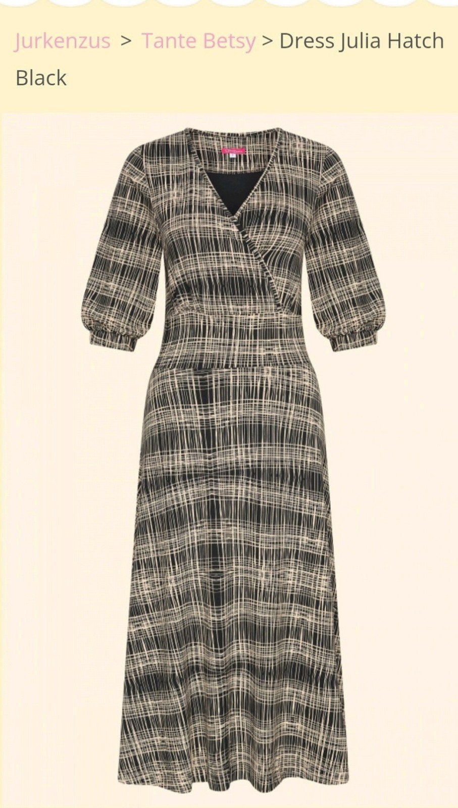 Tante Betsy midi Jurk Julia Hatch Zwart - Maat 3XL, Tante Betsy, Ophalen of Verzenden, Zo goed als nieuw, Zwart