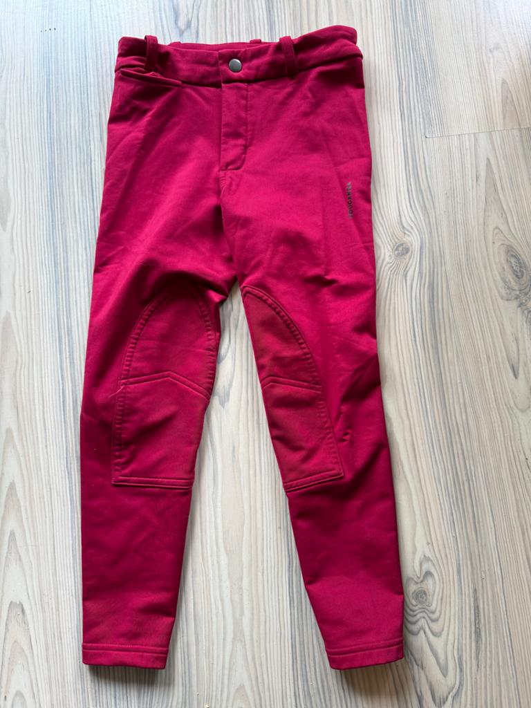 Rode Fouganza rijbroek voor kinderen 7/8 jaar, Dieren en Toebehoren, Paardrijkleding, Ophalen of Verzenden, Zo goed als nieuw