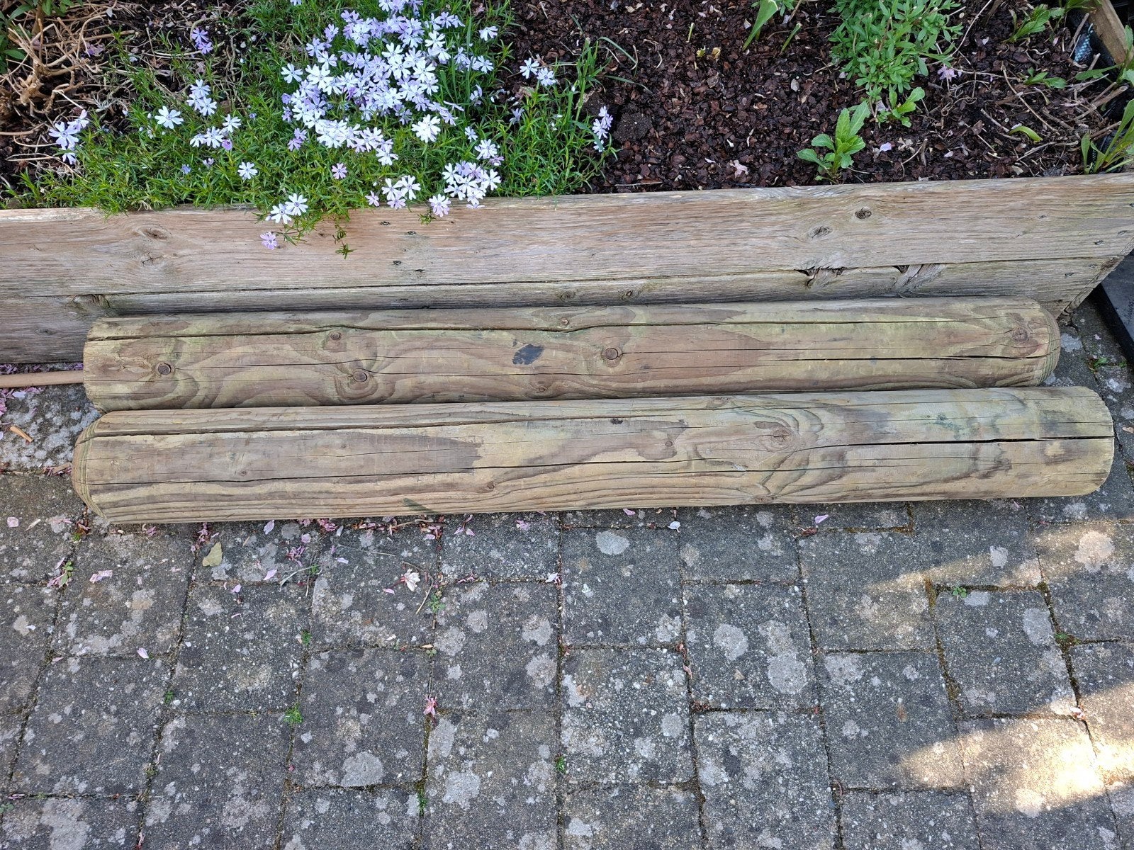 2 palen gratis brandhout, Ophalen of Verzenden, Gebruikt, Minder dan 180 cm, Palen