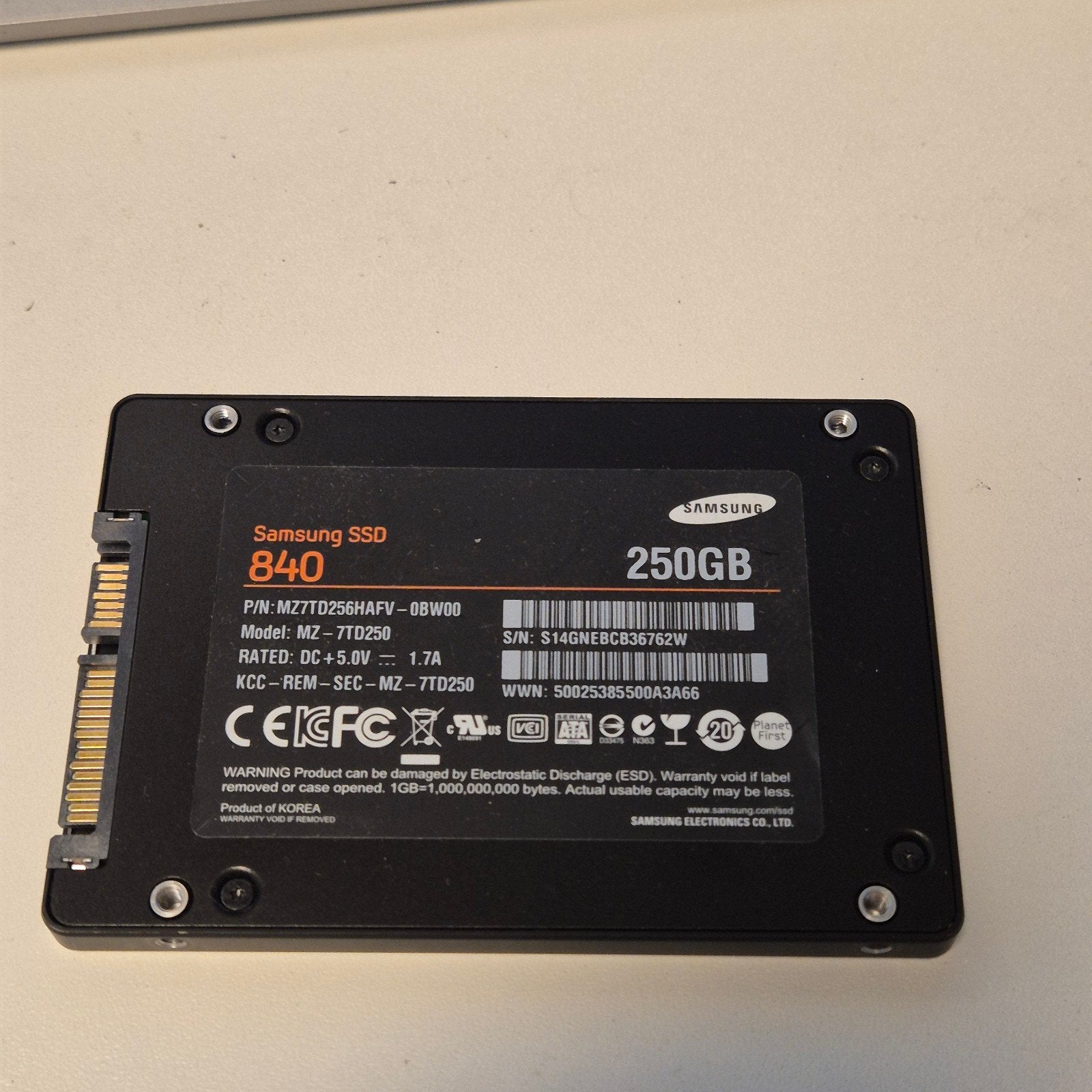 Samsung 840 250GB SSD 2,5" Sata, Intern, Gebruikt, Verzenden, Samsung