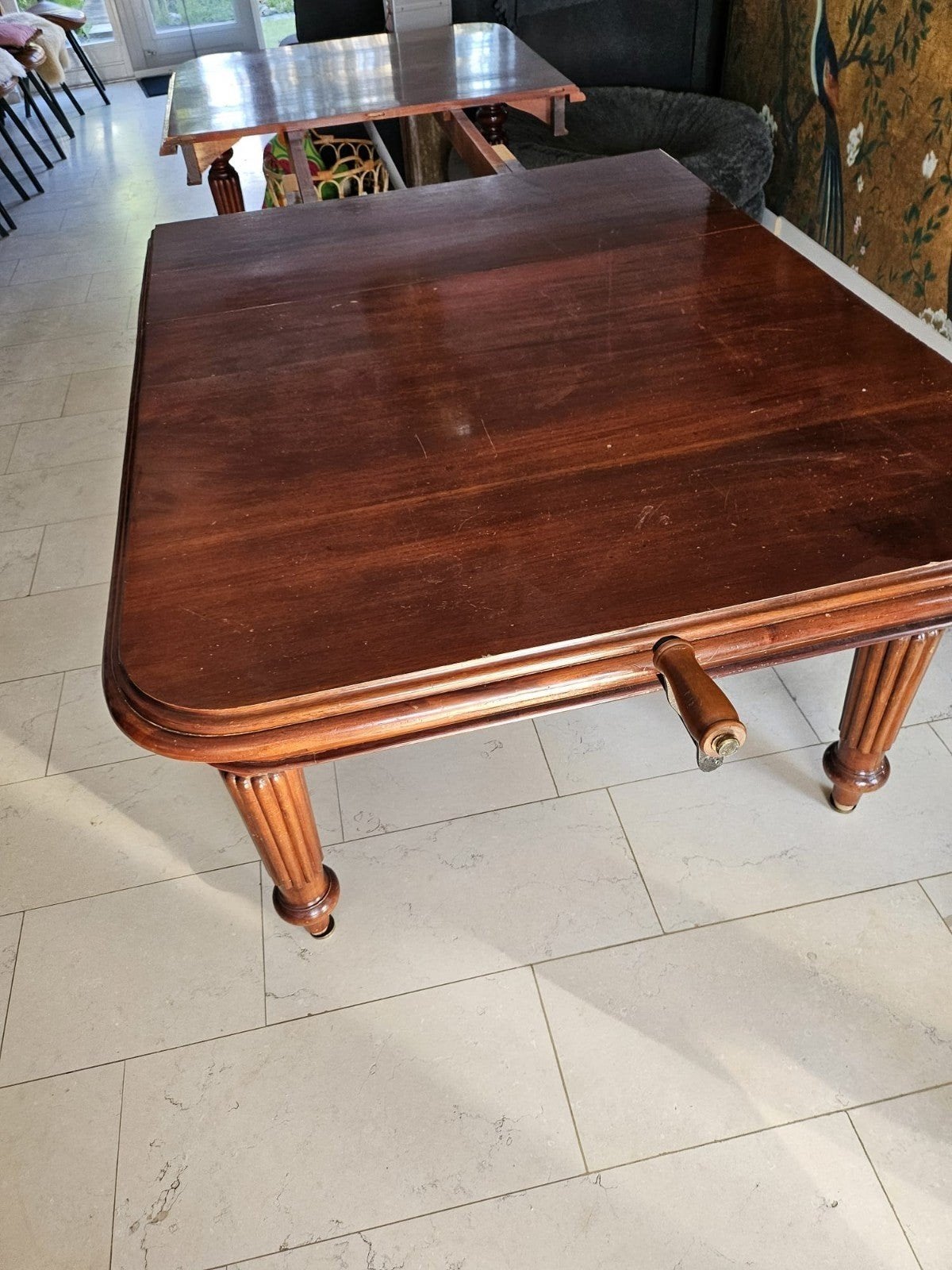 Verstelbare eettafel Rofra Home - Mahonie-uitstraling, Ophalen, Gebruikt, 100 tot 150 cm, Vijf personen of meer