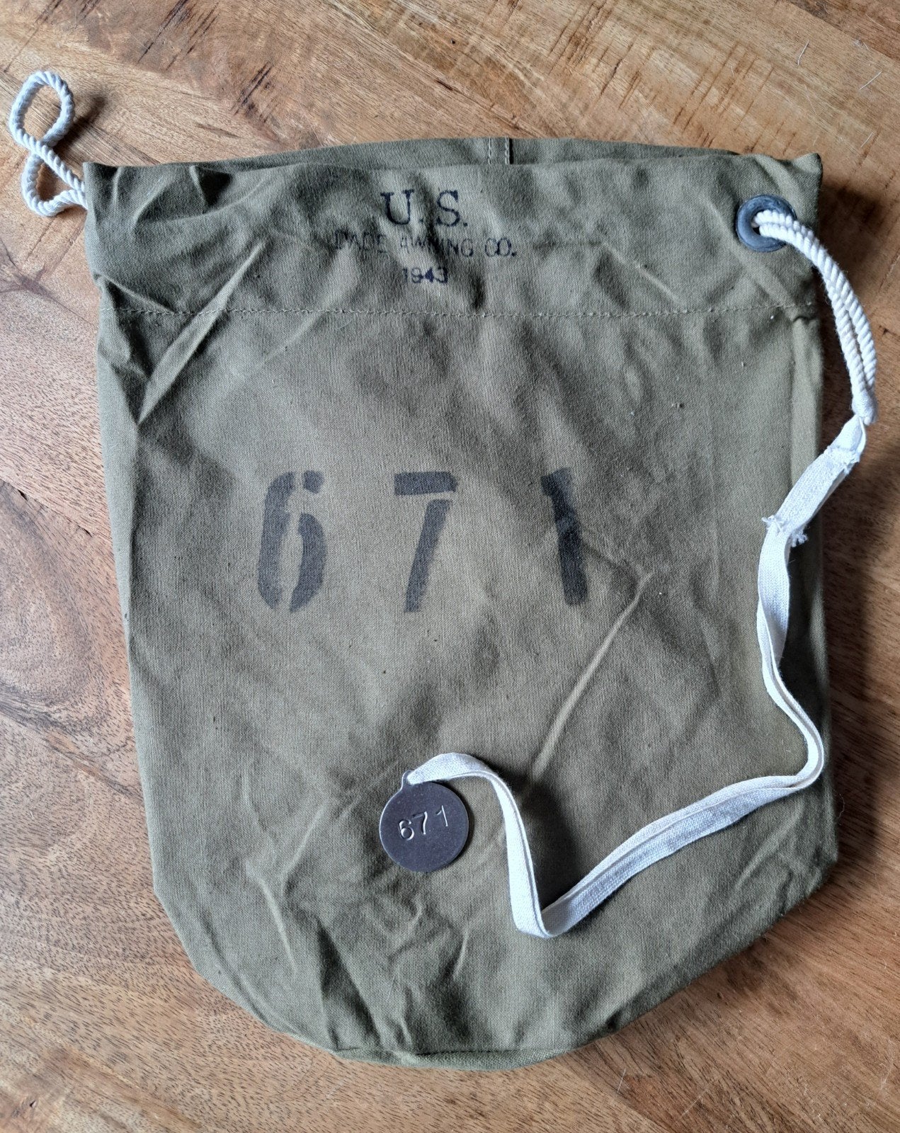 Originele US Army Diddy Bag WOII - 1943 Dade Awning Co., Verzenden, Landmacht, Amerika, Overige typen