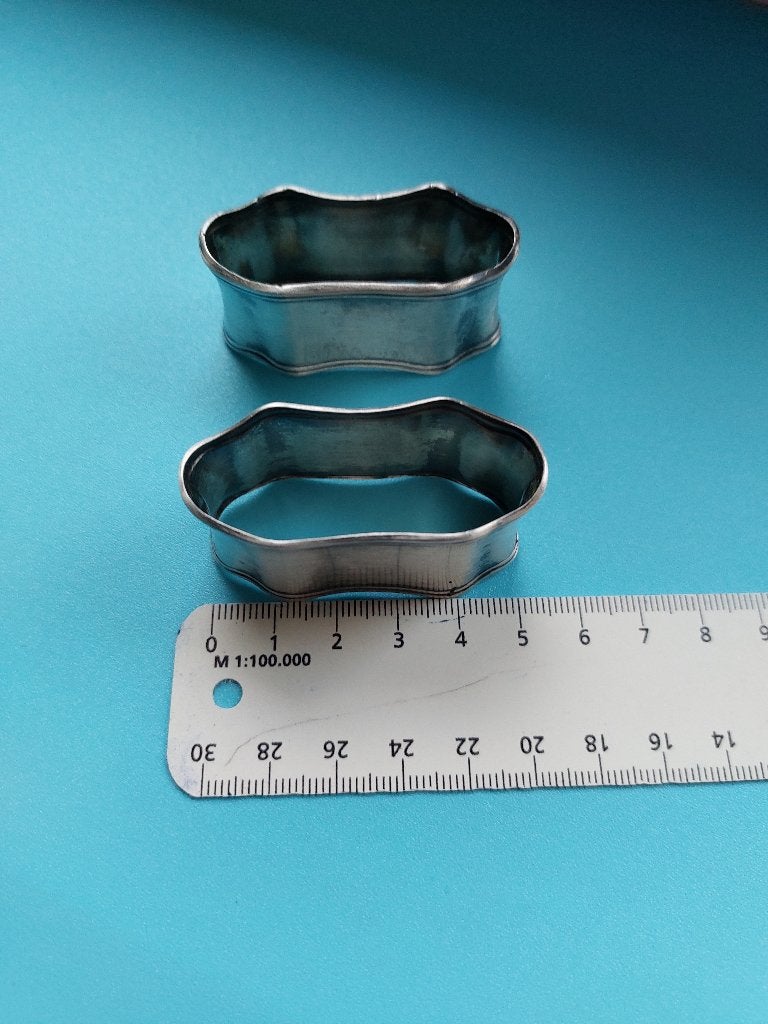 Set van 2 Vintage Zilveren Servetringen - Brocante Stijl, Ophalen of Verzenden