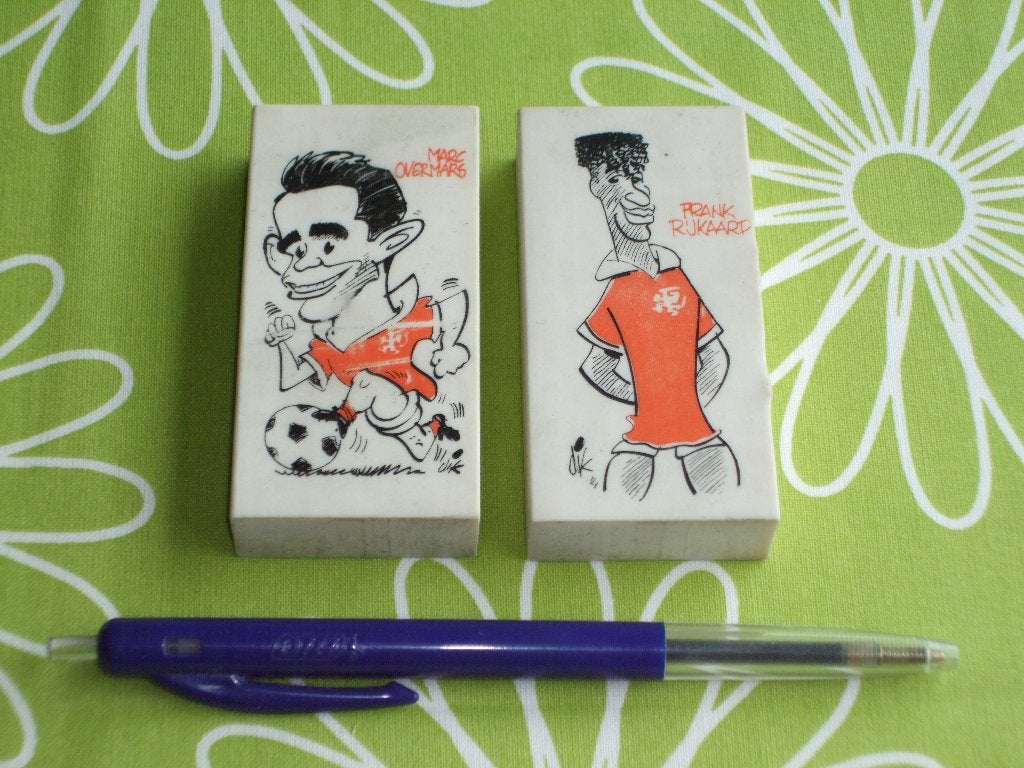 Frank Rijkaard en Marc Overmars gum - Dik Bruynesteyn, Ophalen of Verzenden, Zo goed als nieuw, Overige binnenlandse clubs, Overige typen