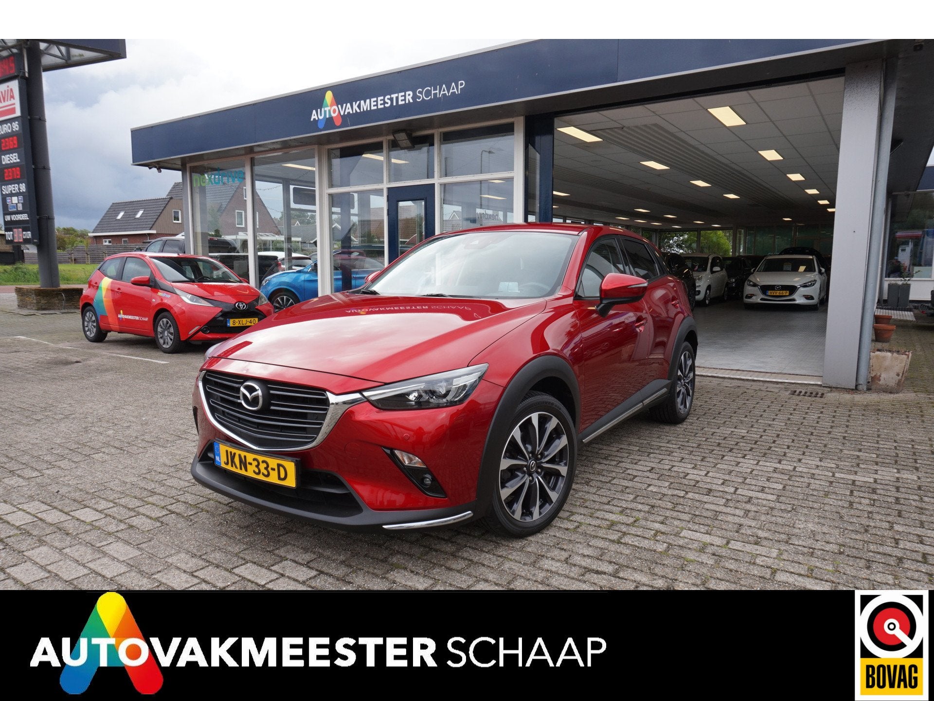 Mazda CX-3 2.0 SkyActiv-G 120 SkyLease Automaat Incl 12 bova, Auto's, Gebruikt, 4 cilinders, 1192 kg, Leder en Stof