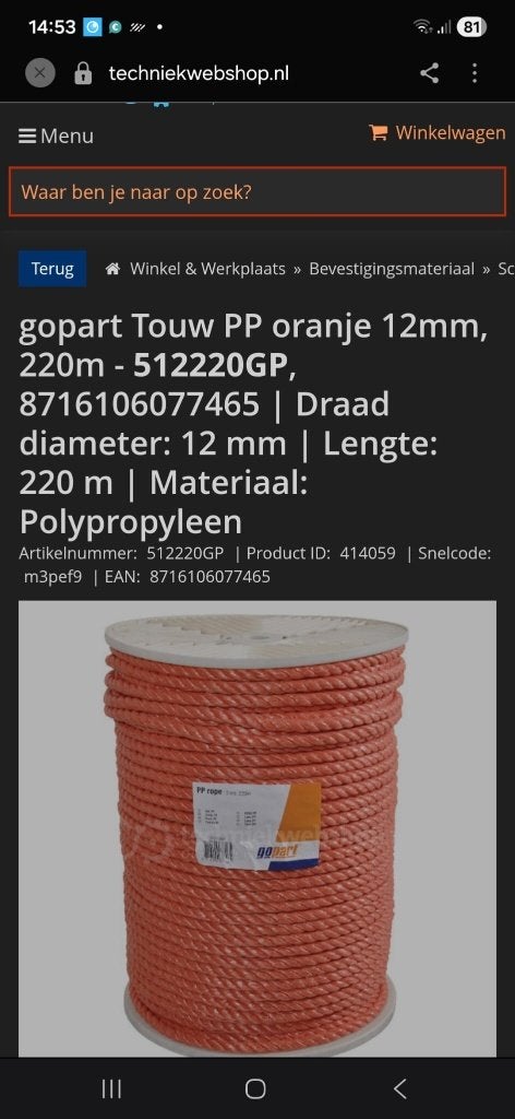 rol touw, Ophalen, Nieuw