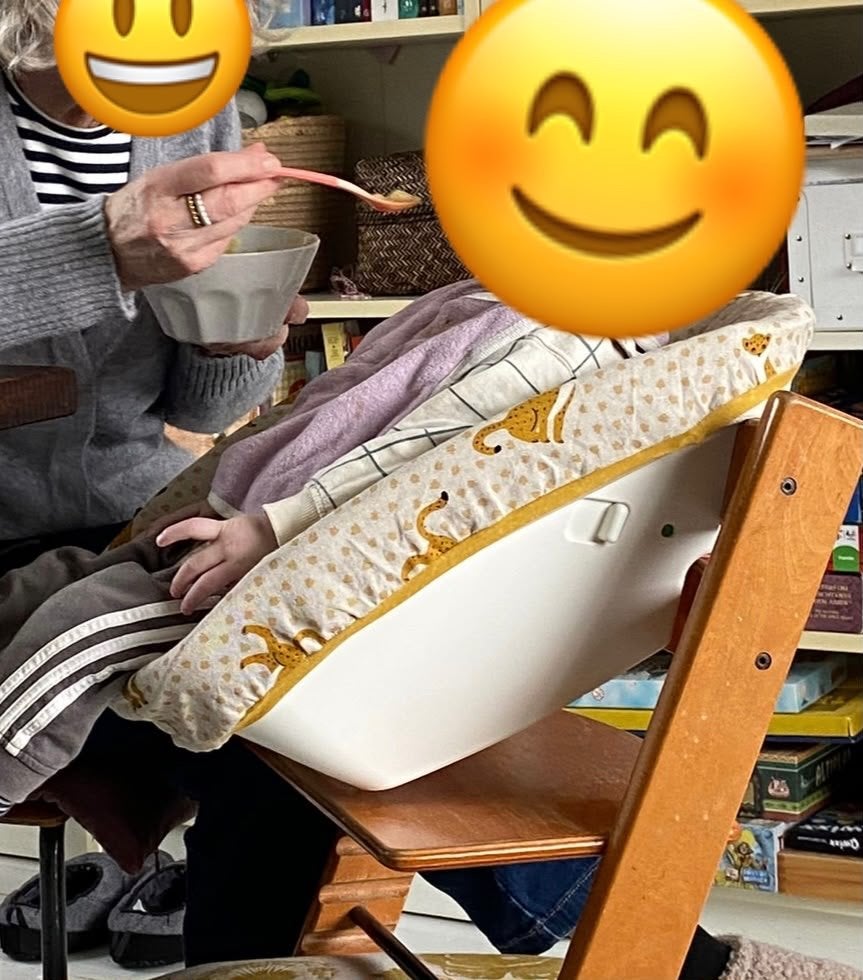 Stokke Tripp Trapp Newborn stoel (oud model) met tijgerhoes, Kinderen en Baby's, Ophalen, Gebruikt, Overige typen