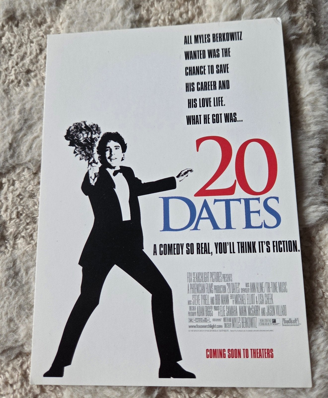 Ansichtkaart film '20 Dates', Verzenden, 1980 tot heden, Ongelopen, Sterren en Beroemdheden